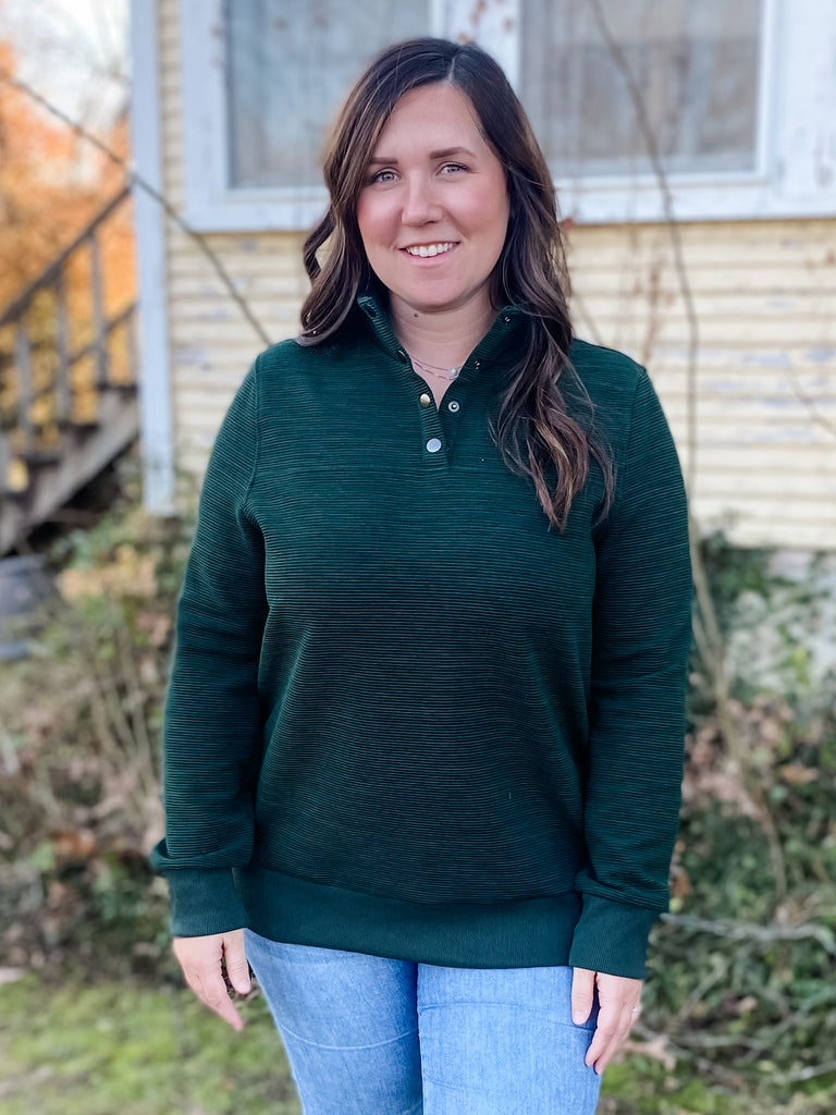 Textured Pullover - forest