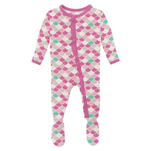 Classic Ruffle 2 Way Zip Footie - Tulip Scales - B