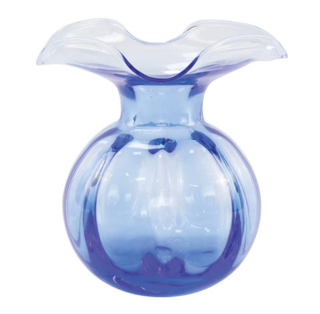 Hibiscus Medium Fluted Vase - Cobalt
