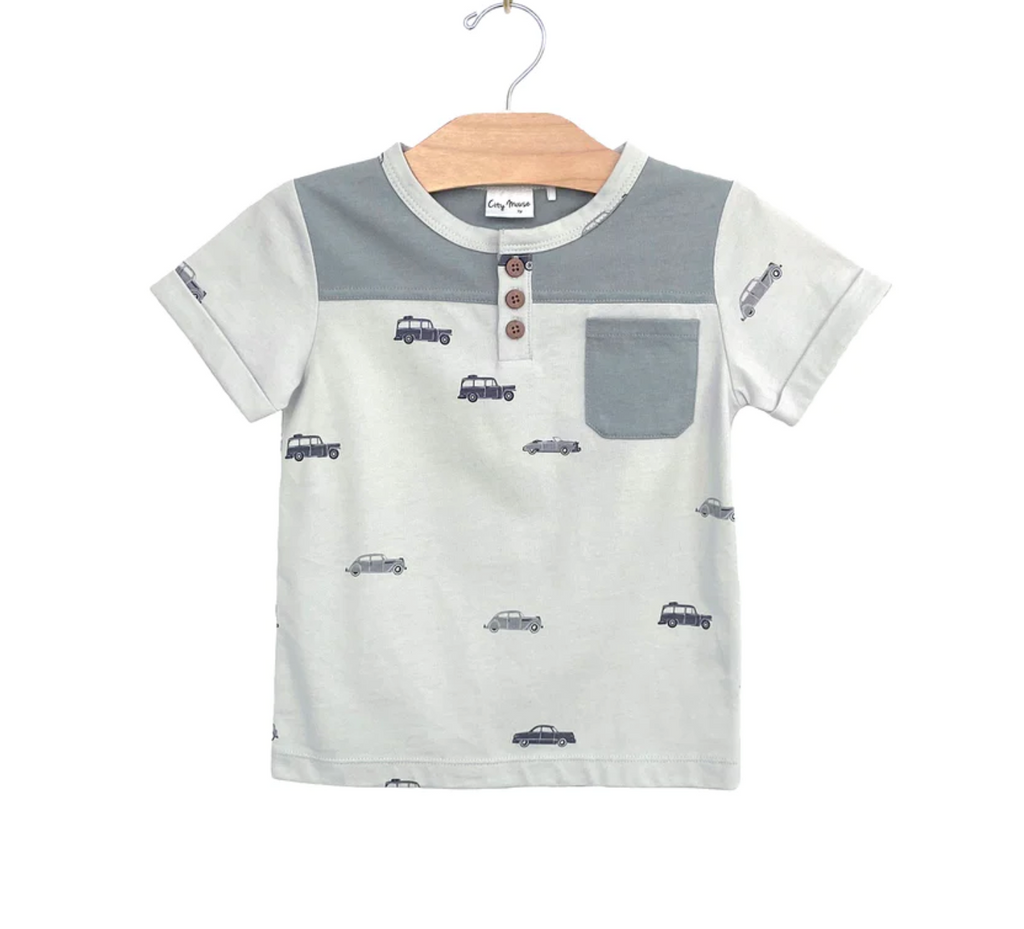 Colorblock Jersey Henley - Cars