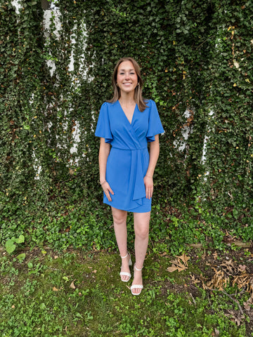 Blue Skies Ruffle Wrap Dress