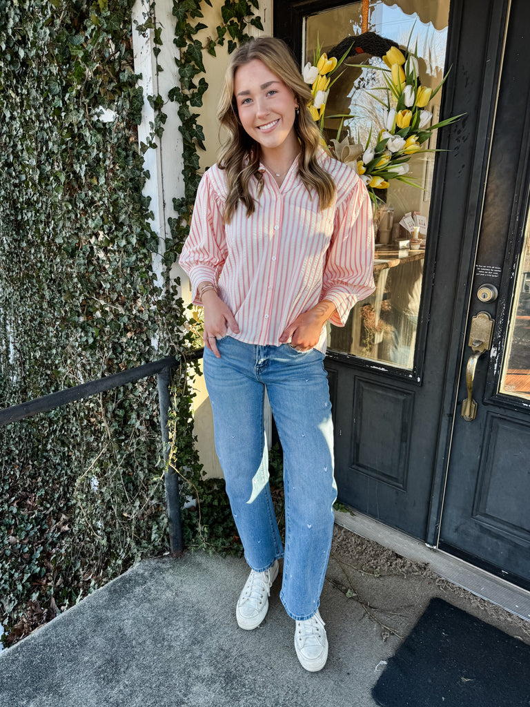 Pink Sailor Button Down