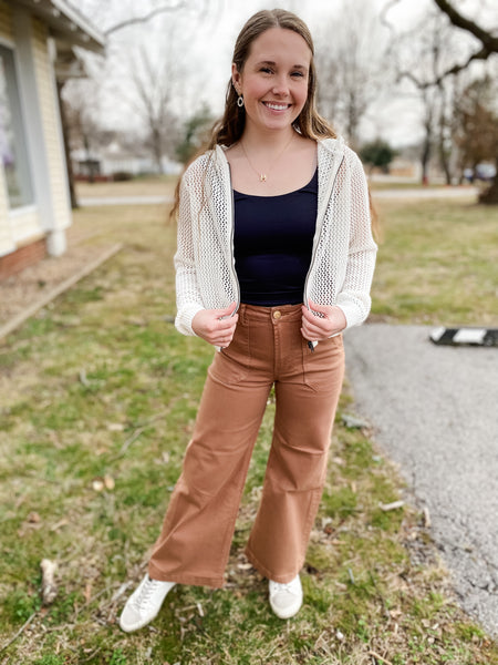 Gilsey Long Sleeve Hooded Cardigan