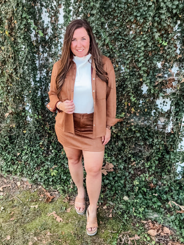 Alisha Longsleeve Button Up - Cognac