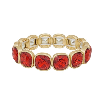 red square crystal and gold bracelet