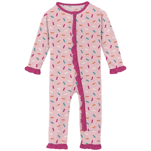 Print Classic Ruffle 2 Way Zip Coverall - Lotus Sprinkles