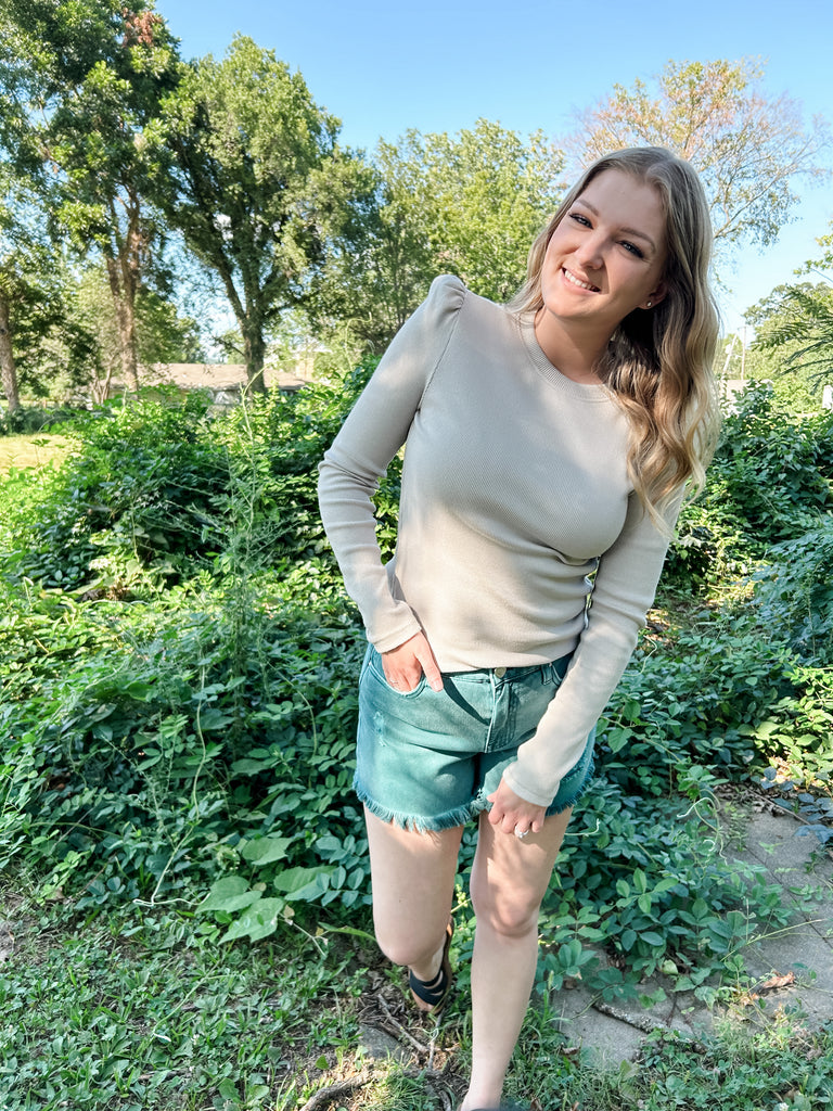 Ria Crew Neck Puff Sleeve