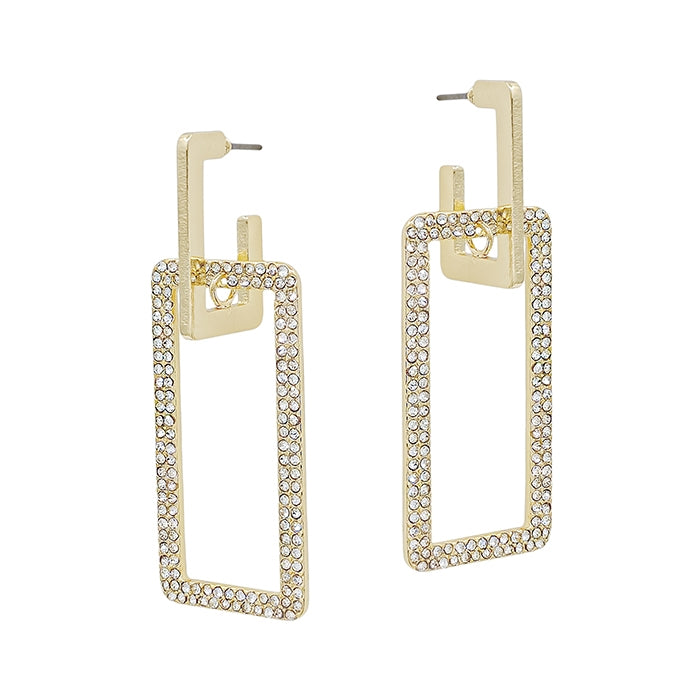 gold rhinestone layered earring