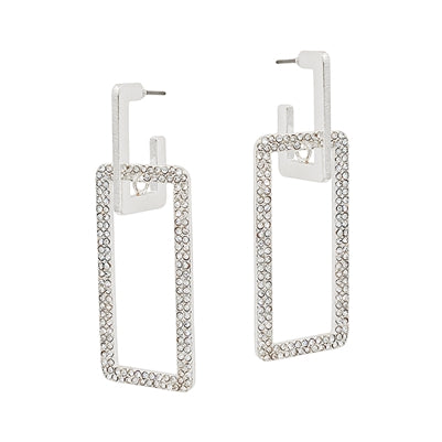 silver open layered earring
