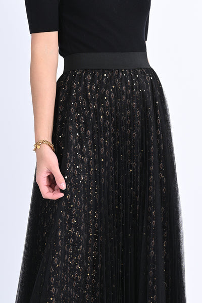 Black Sparkle Tea Skirt