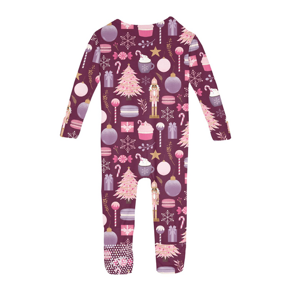 Print Convertible Zip Coverall - Melody Sugar Plum