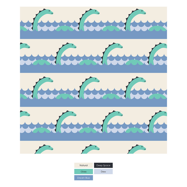 Natural Sea Monster Print 2 Way Zip Footie - Baby K