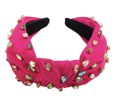 Hot Pink Rhinestone Headband