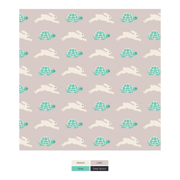 Layette Converter Gown & Hat Set - Latte Tortoise and Hare