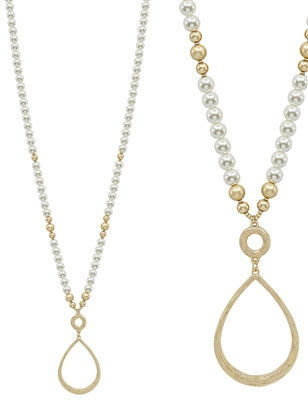 Pearl & Gold Teardrop Necklace