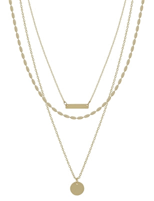 triple layered bar necklace