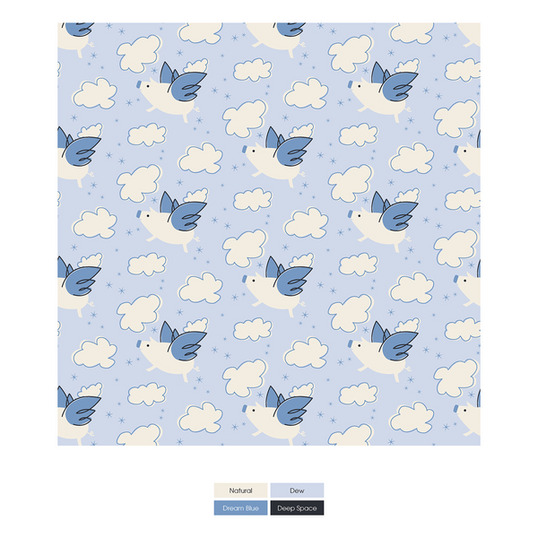 Print Convertible Zip Sleeper - Dew Flying Pigs