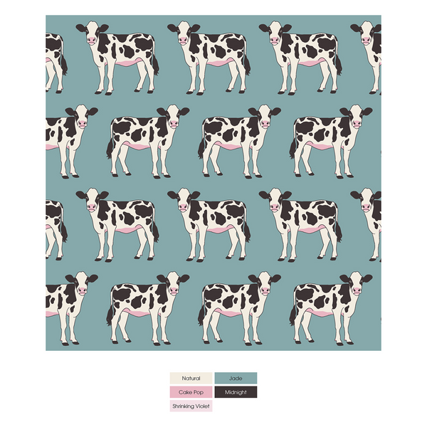 2 Way Print Zip Convertible Sleeper - Jade Cows