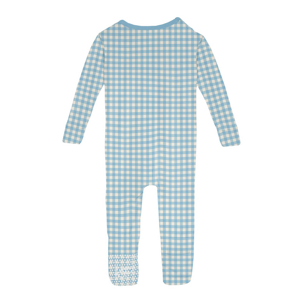 2 Way Print Zip Convertible Sleeper - Seaside Blue Gingham