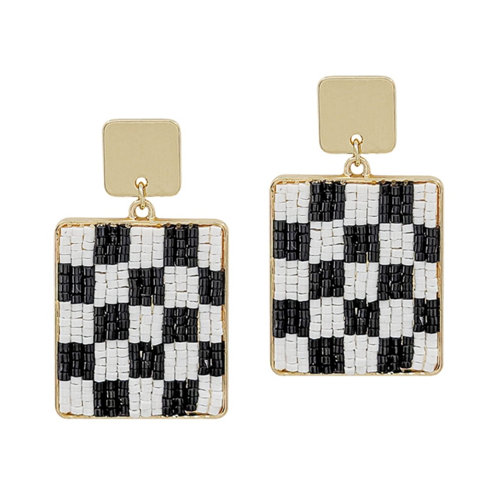 Black & White Seed Bead Earring