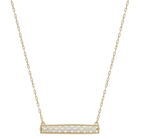 Freshwater Pearl Bar Necklace