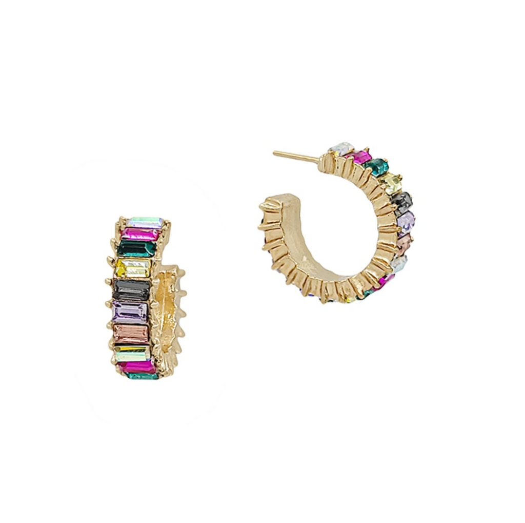 Gold Multi Baguette Huggie