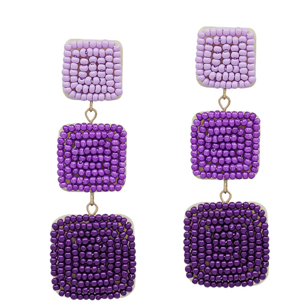Graduated Lavender Earring