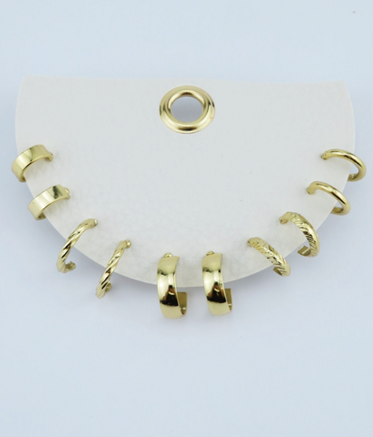 gold huggie hoop earring set