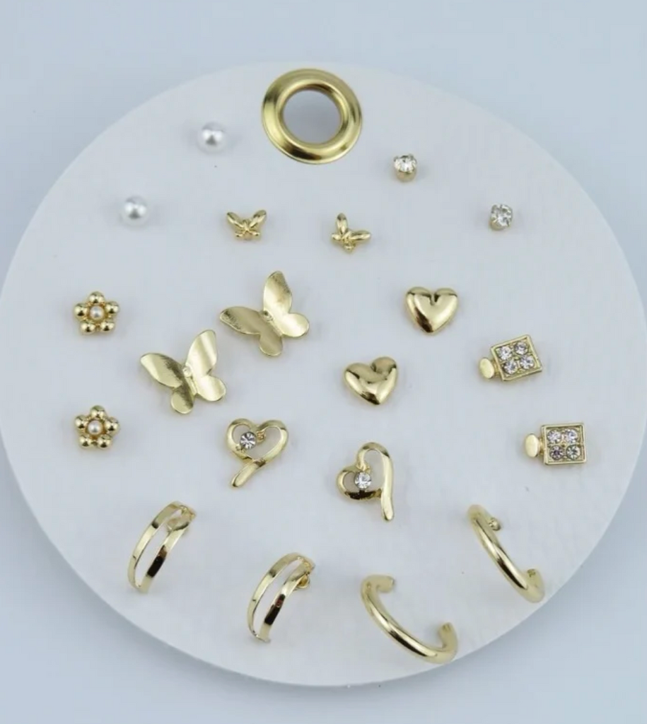 set of 10 gold studs