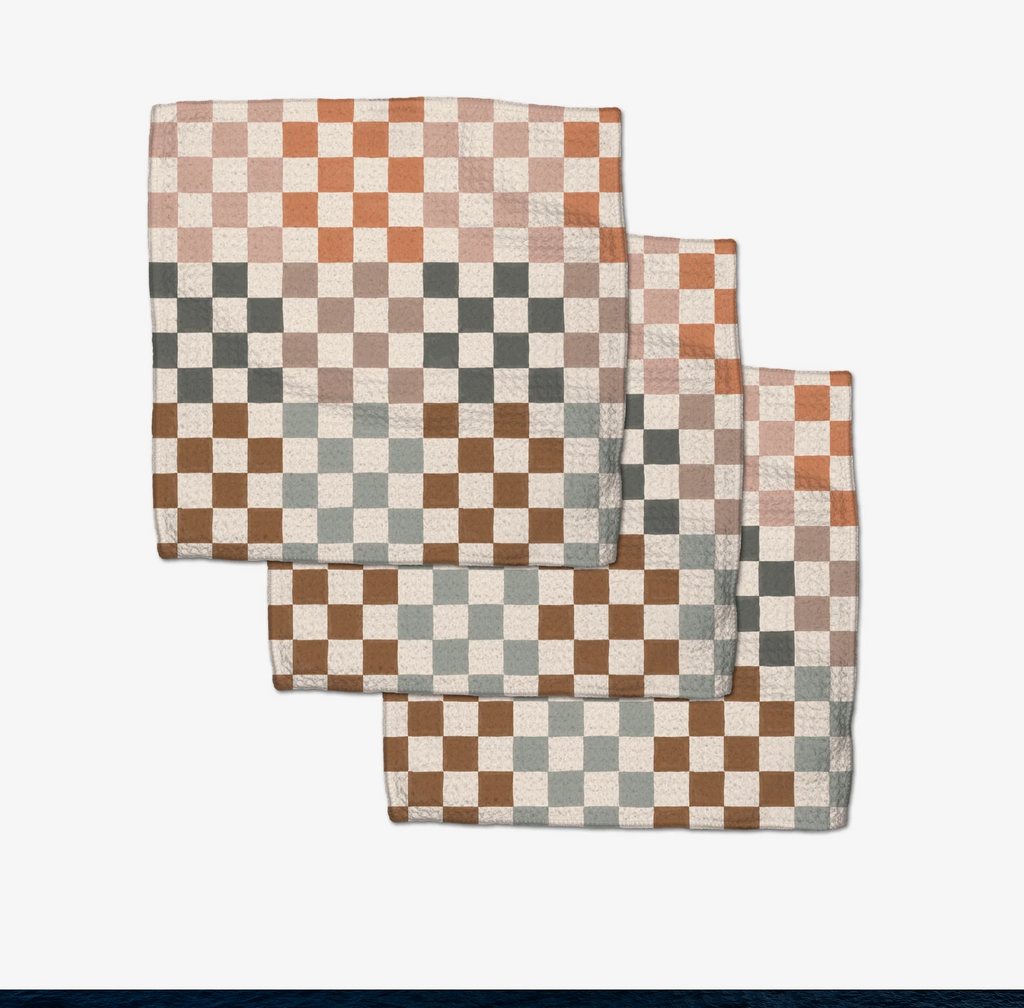Geometry Dishcloth - autumn checkers