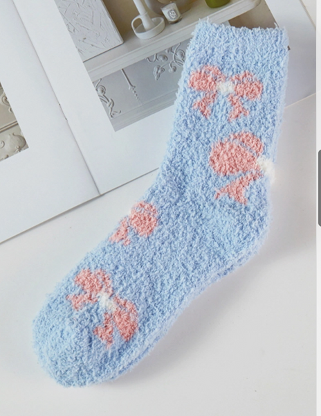 Cozy Fuzzy Socks - Bows