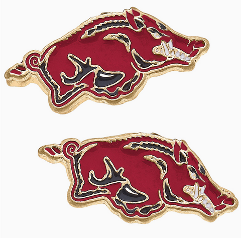 Razorbacks Enamel Stud Earrings