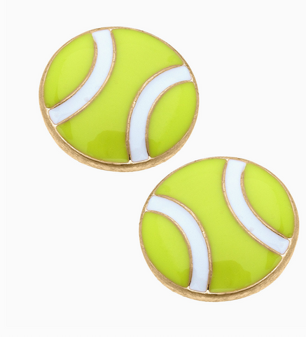 Maria Tennis Ball Enamel Stud