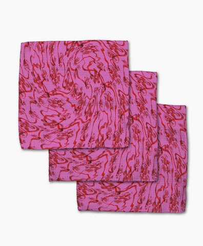 Geometry Dishcloth - floral swirls pink