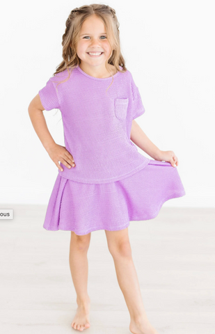 Bright Lilac Scrunchy Pocket Tee