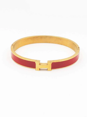 red and gold H bangle bracelet