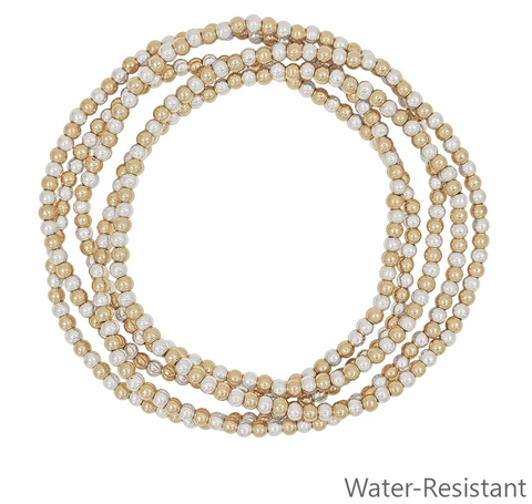 small gold and silver beaded bracelets