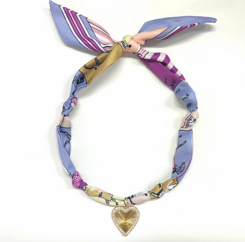 purple scarf necklace