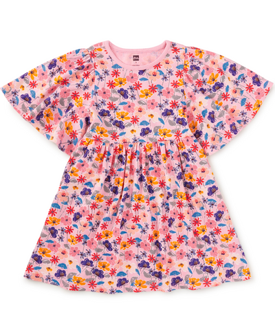 Butterfly Sleeve Dress - French Tossed Floral