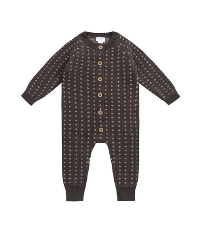 Dorian Onepiece - Knitted Diamonds Coffee