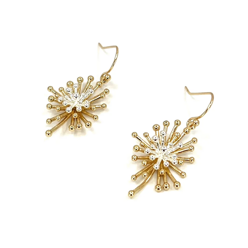 Gold and Silver Burst Earring