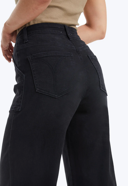 Utility Patch Pocket Wide Leg - Black