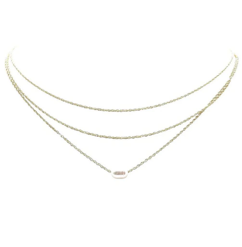 3 layered freshwater pearl necklace