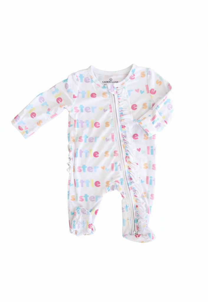 little sister ruffle footie