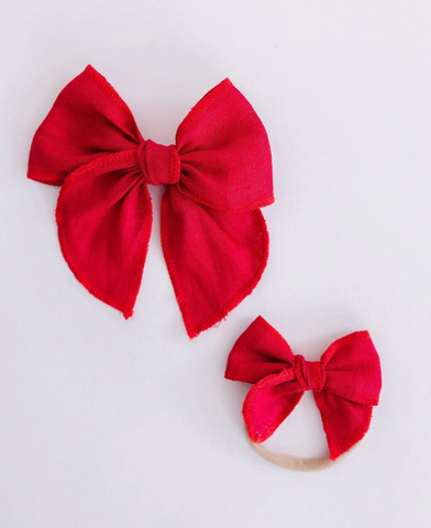 classic hair bow - red