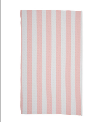 Geometry Tea Towel - summer stripe bold pink