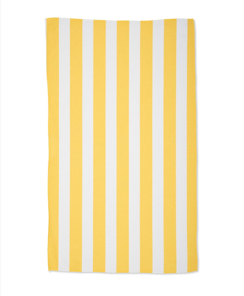Geometry Tea Towel - summer stripe bold yellow