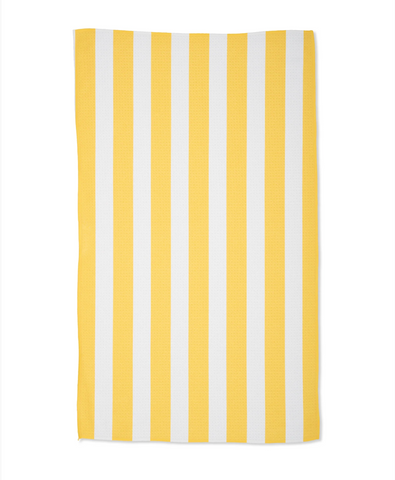 Geometry Tea Towel - summer stripe bold yellow