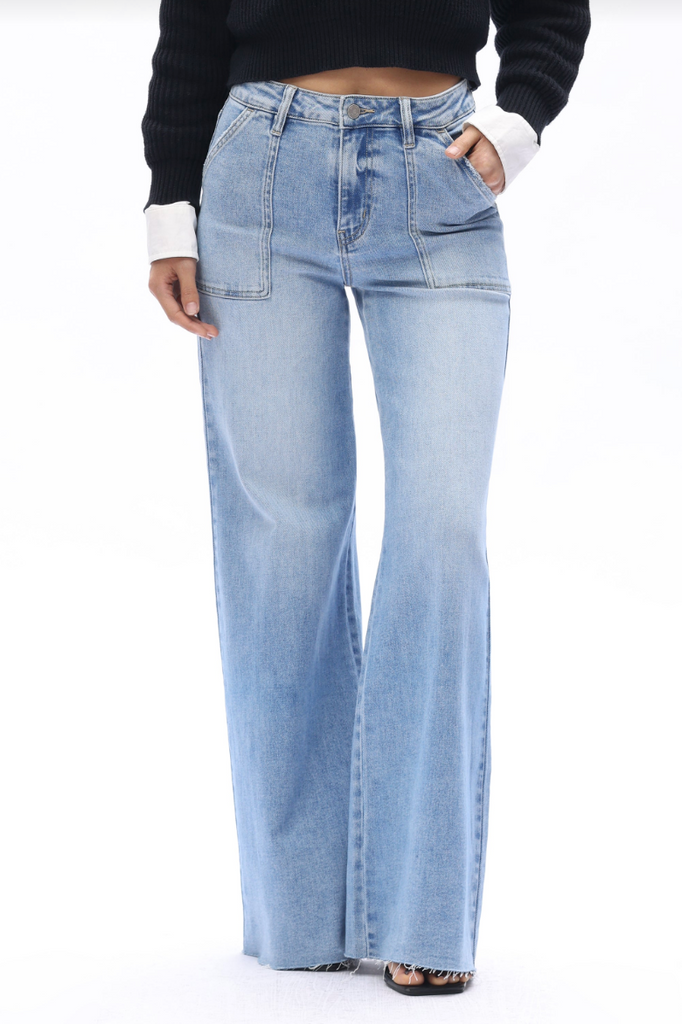 High Rise Wide Leg - Light Blue