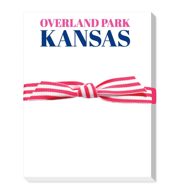 CITY AND STATE MINI NOTEPAD: NAVY/GREEN